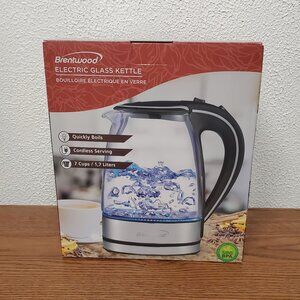 Kitchen Accessories - Brentwood Glass Electric Kettle 1.7L (7 Cups) - New